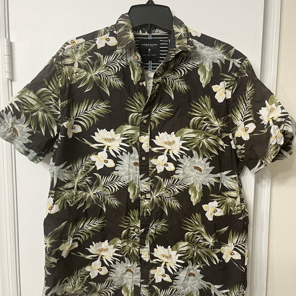 Ricky Singh Denim & Flower Hawaiian Shirt